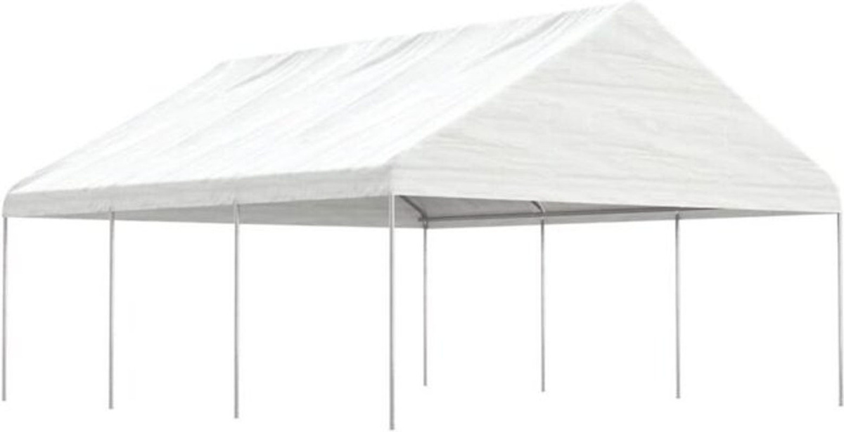 Vidaxl Pavillon mit Dach in Weiß aus Kunststoff und Metall B/T/H: 6,69 x 5,88 x 3,75 m - Bild 1