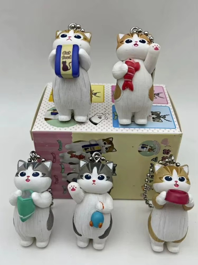 Mofusand Kawaii Katze Schlüsselanhänger Blind Box, Actionfigur, mit Lebensmittel Pose - Bild 4