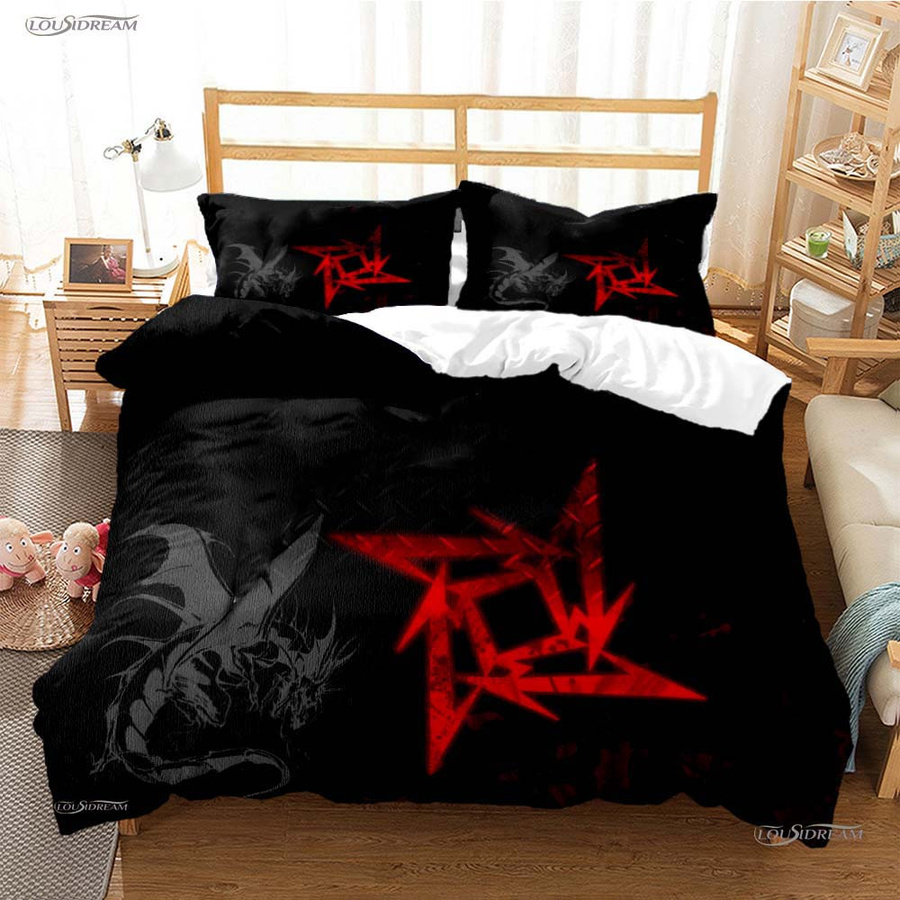 Casal Heavy Metal Band Bettwäsche-Set mit Bettbezug und Kissenbezügen, Single, B: 140 cm, H: 210 cm - Bild 2