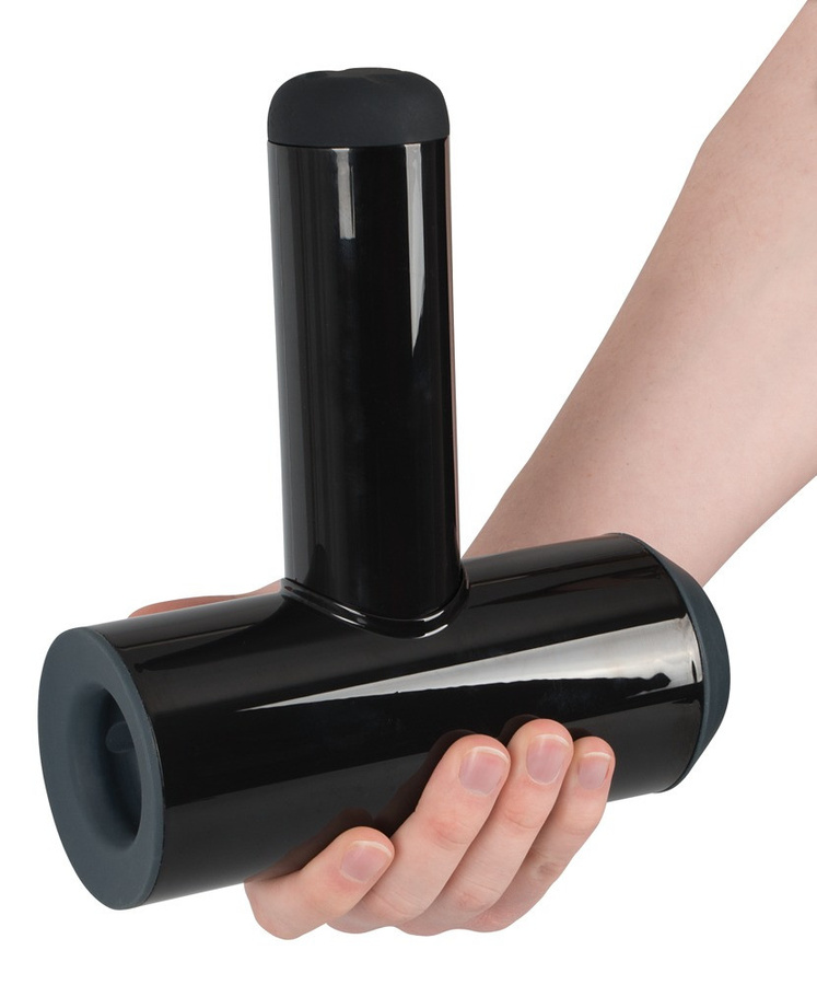 Rebel Masturbator With 2 Functions in Schwarz mit Vibration und Handjob-Simulation - Bild 4
