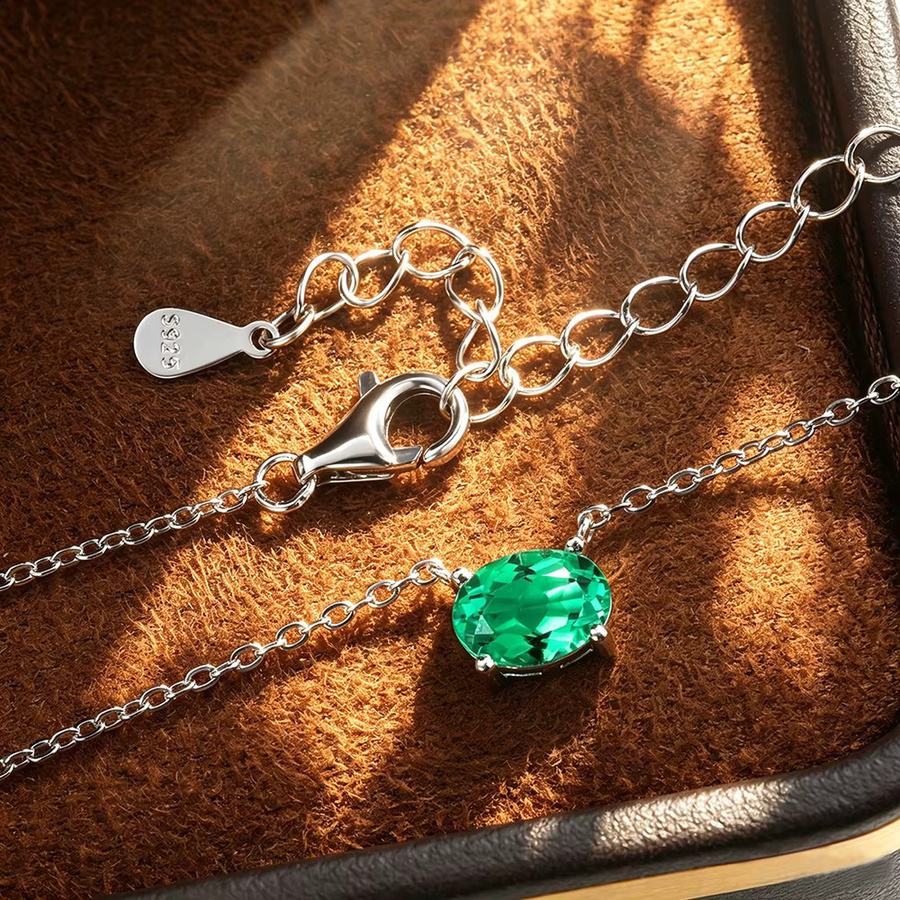 Serenity Day Halskette 925 Silber, Smaragd, Rubin, Diamant, Damen - Bild 2
