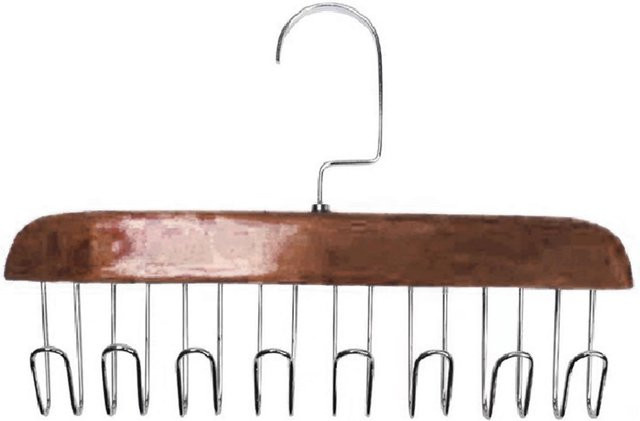 Multifunktionaler Kleiderbügel von TOMTOP JMS aus Holz und Edelstahl mit 8 Haken in Dunkelbraun - Bild 1