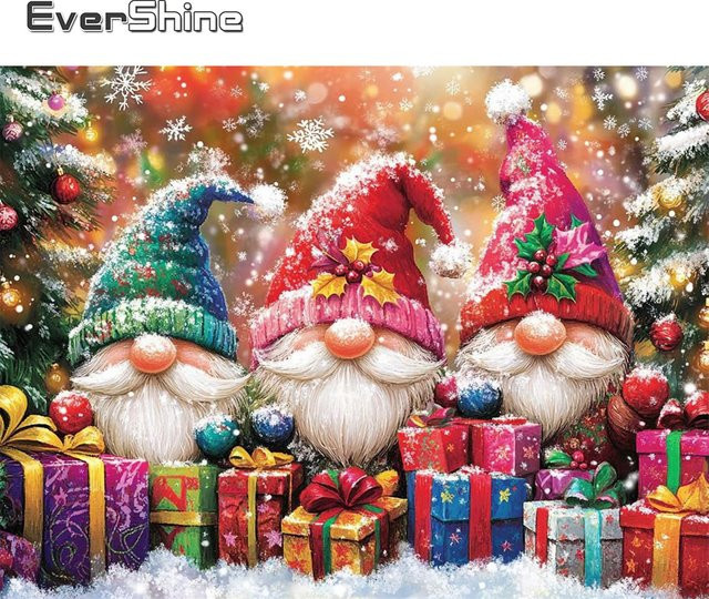 Evershine DIY Diamant Stickerei Weihnachtsmann Cartoon Charakter, Mosaik Zwerg Acryl Handwerk Malerei - Bild 1