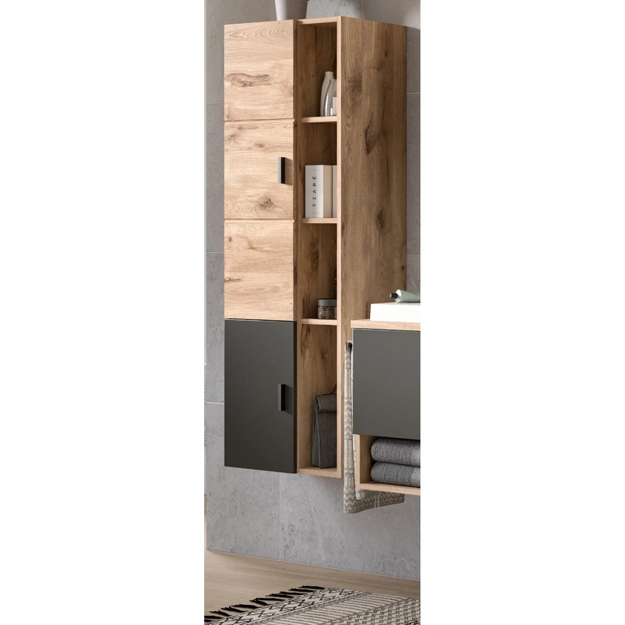 Inn.Furn Midischrank Oderzo Eiche Grau Matt hängend mit Soft-Close-Türen und Regalfächern - Bild 2