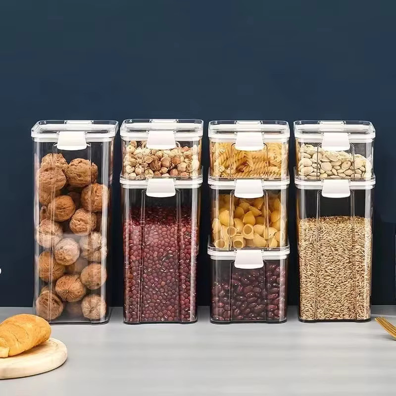 RSCHEF Lebensmittel-Aufbewahrungsbox aus transparentem Kunststoff mit Clip-Deckel zur versiegelten Lagerung von Trockenwaren und Süßigkeiten - Bild 4