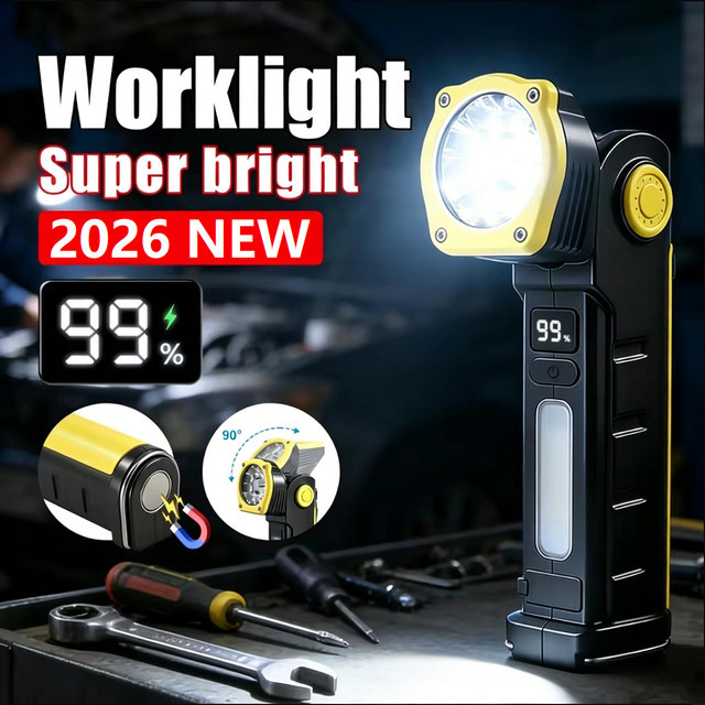 Paweinuo COB-LED-Arbeitsleuchte mit Magnet und wiederaufladbarem Akku für professionelle Einsätze, Camping und Reparaturen - Bild 1