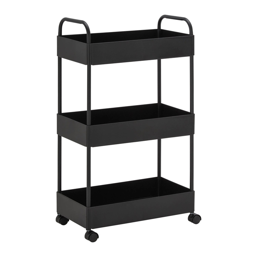 Bessagi Home Rollwagen Sandro in Schwarz aus Metall mit Rollen, B/T/H: 72 x 40 x 22 cm - Bild 2