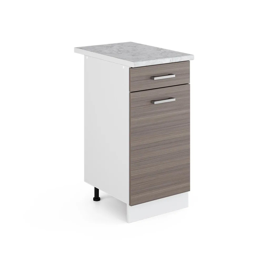 Vicco Küchenunterschrank R-Line Schubladenschrank in Grau/Weiß mit Marmor-Optik, Breite: 40 cm - Bild 2