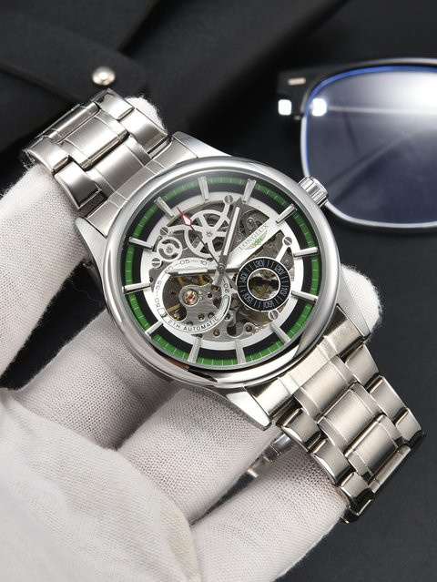 LONGLUX Automatikuhr Edelstahl, Silber, Herren - Bild 1