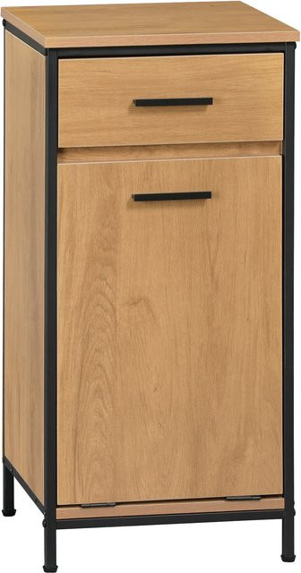 EUGAD Badezimmerschrank mit 2 Schubladen und Wäschesack, schmaler Toiletten-Beistellschrank als Badezimmer-Organizer, B/T/H: 38 x 34 x 80 cm - Bild 1