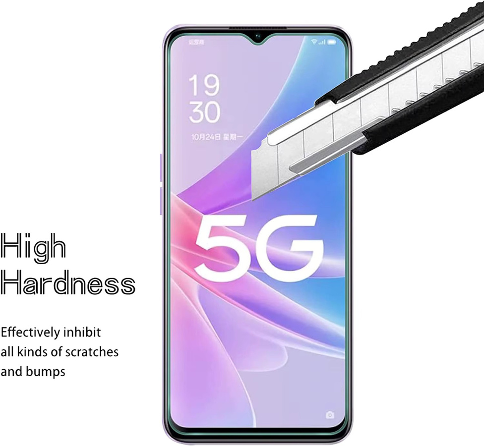 4er-Pack Displayschutzfolie aus gehärtetem Glas für OPPO Reno4, Reno8, Narzo 30, Narzo 50, F21 Pro und Q3S (4G/5G), transparent - Bild 3