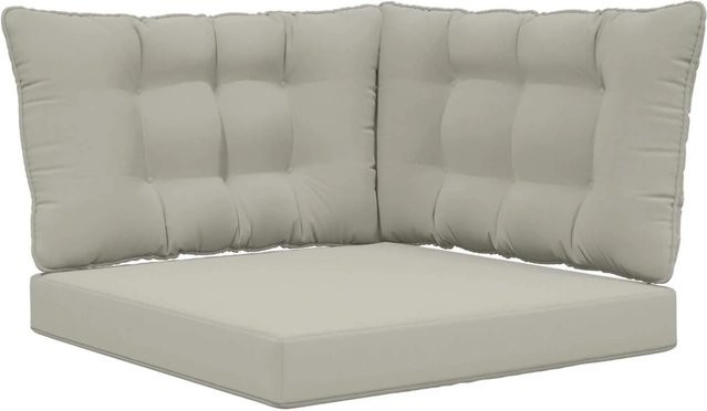 vidaXL 3-teiliges Sofakissen Set für draußen in Grau aus Polyester mit Schaumstofffüllung und UV-Beständigkeit - Bild 1