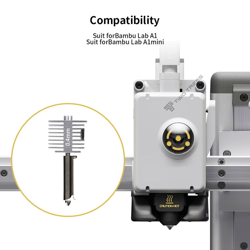 Bambu Lab Hotend-Kit für A1 und A1 Mini mit gehärteten Stahl-Düsen in 0,2 mm, 0,4 mm, 0,6 mm und 0,8 mm in Silber - Bild 5