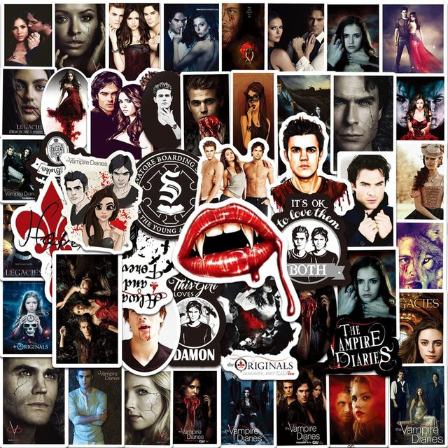 1050 Stück The Vampire Diaries Aufkleber Set, Multicolour Dekoration für Laptop, Koffer, Skateboard und Schreibwaren von Binchi Outdoor Product - Bild 1