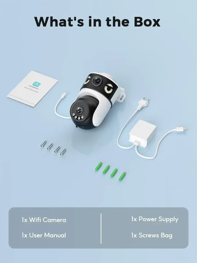 Abuntu O-KAM PRO Wifi Sicherheit Kamera mit Dual Lens, 10MP 5K Auflösung, Dual Bildschirme, 5X Digital Zoom, Nachtsicht und Menschlicher Erkennung, Weiß - Bild 6