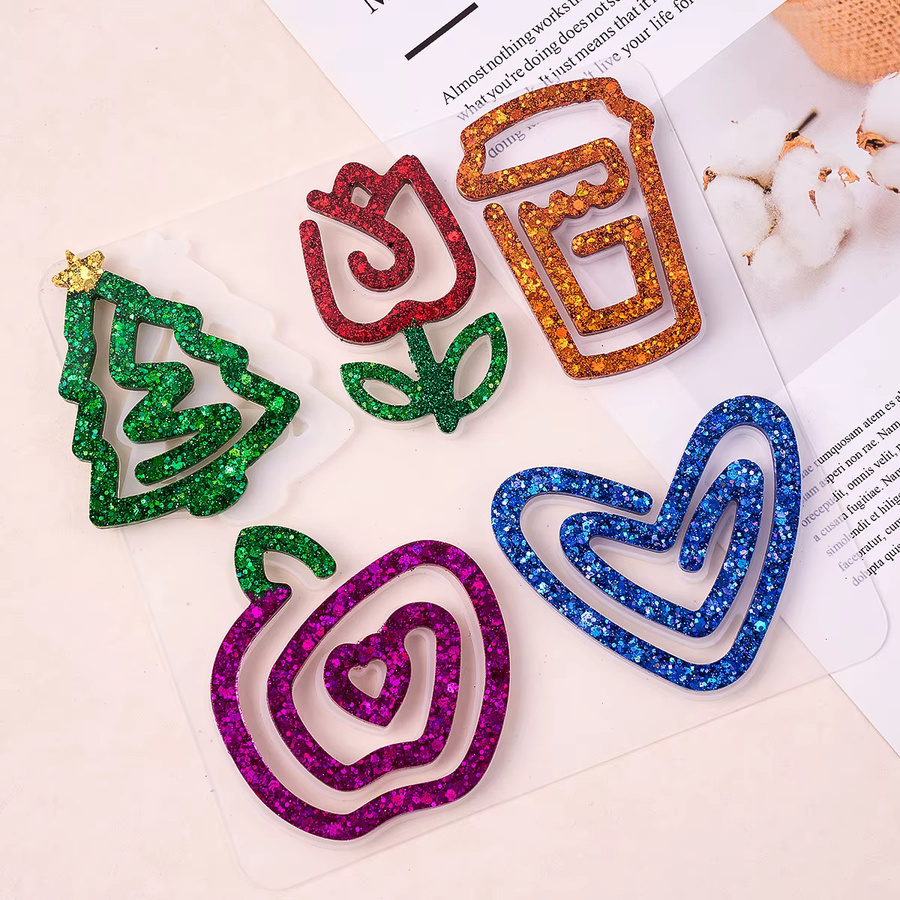 UDOCOOL Silikonform für DIY Büroklammer Lesezeichen mit Weihnachtsbaum Design in Multicolour - Bild 4