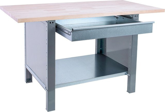 PROREGAL Werkbank BUFFALO WOOD in Grau mit 1 Schublade, Traglast 1000 kg, H x B x T: 86,5 x 150 x 75 cm - Bild 1