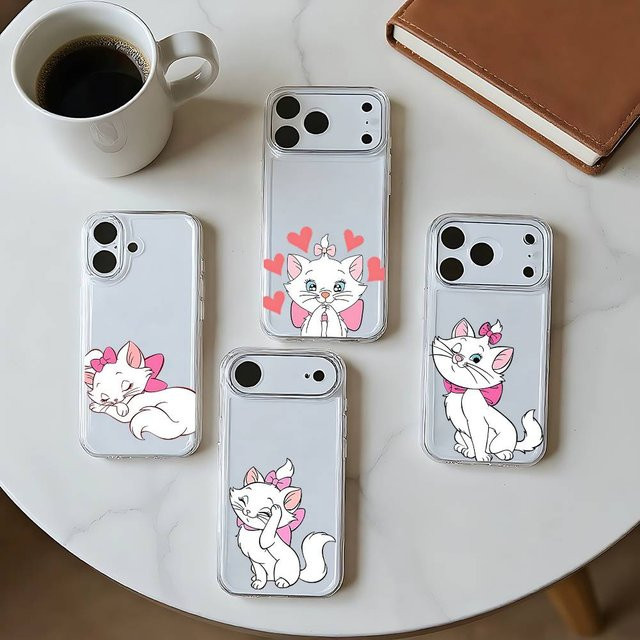 Mesuca Magnetische Silikonhülle für iPhone in Transparent mit Aristocats Marie Katzen-Design - Bild 1