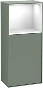 V&B Finion Seitenschrank mit LED-Beleuchtung und Glastür in Weiß, B/T/H: 41,8 x 27,0 x 93,6 cm - Bild 1