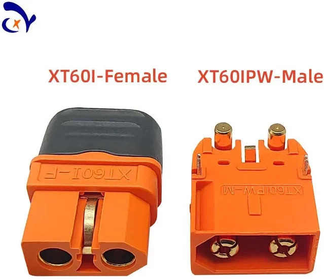 Amass XT60IPW-M und XT60I-F Avionics Batterie Stecker Set mit Signal Pin, Orange, 5 Stück/3 Paare - Bild 1