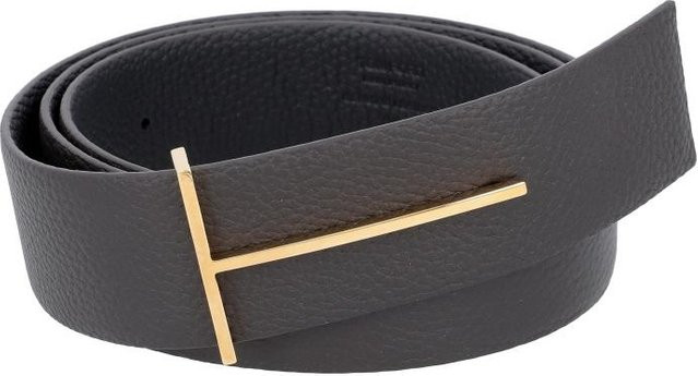 Tom Ford Gürtel, goldenes T-Logo, black, Herren - Bild 1