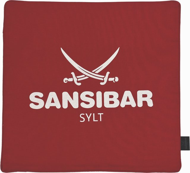Kissenhülle SANSIBAR quadratisch aus Baumwolle in Rot mit nautischem Grafikdesign, Breite: 45,0 cm - Bild 1