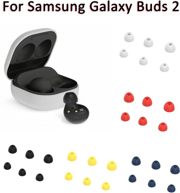 6er Set Silikon Ohrhörer Abdeckung für Samsung Galaxy Buds 2 in Blau und Mehrfarbig, Anti-Rutsch Ohrstöpsel Hüllen - Bild 1