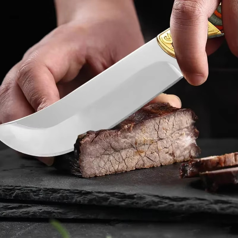 GuanQi Ausbeinmesser aus Edelstahl in Silber mit Holzgriff für Fleisch, Gemüse und Fisch - Bild 2