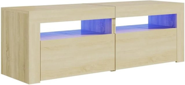 vidaXL TV-Schrank mit LED-Leuchten in Sonoma-Eiche, B/T/H: 120 x 35 x 40 cm - Bild 1