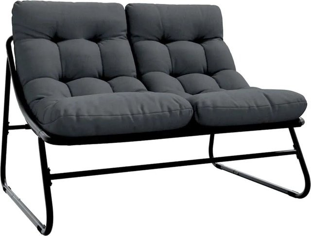 vidaXL Gartenmöbel Modern Schwarz aus Metall B/T/H: 110 x 81 x 71 cm - Bild 1