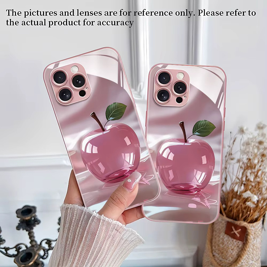 Fundas Schutzhülle aus weichem TPU mit gehärtetem Glas für iPhone in der Farbe Red Cherry - Bild 2