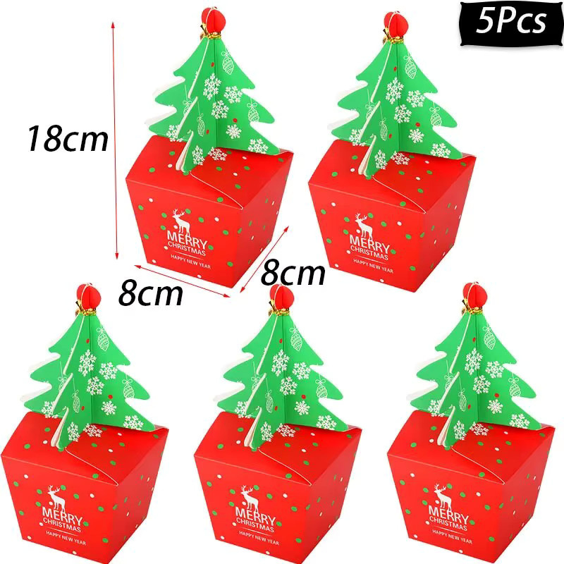 Set aus 4 oder 5 Weihnachtlichen Papiertüten für Geschenke mit Santa Claus und Schneemann Motiven in Mehrfarbig - Bild 2