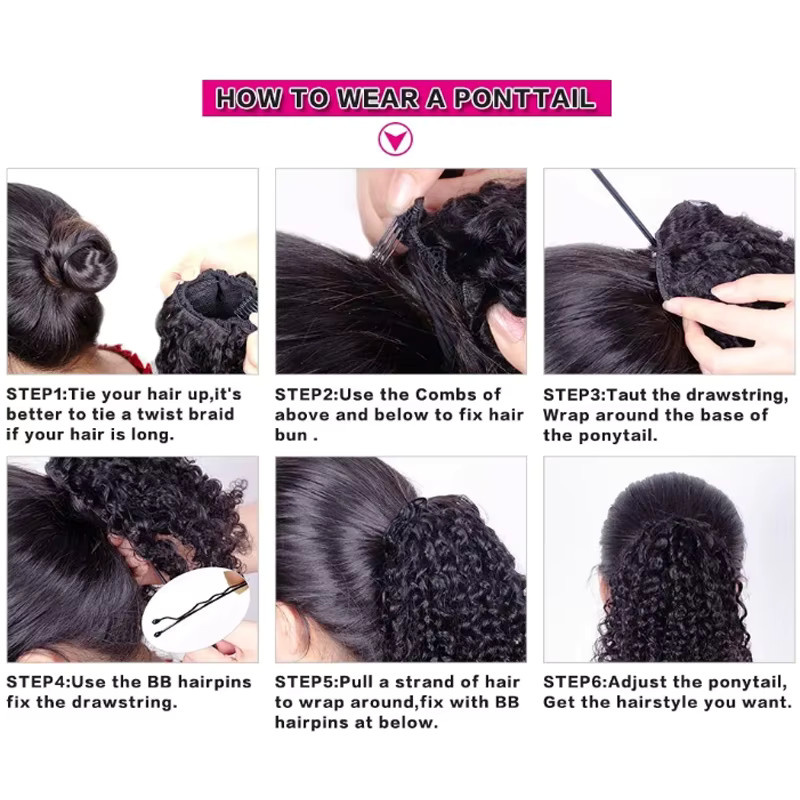 Horsepower star Clip In Haarteil, Synthetisch, Afro Puff, Damen - Bild 6