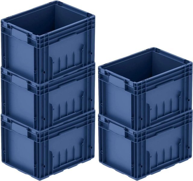 PROREGAL SparSet 5x VDA KLT Kleinladungsträger Transportboxen mit Verbundboden, Blau, H x B x T: 28 x 30 x 40 cm - Bild 1