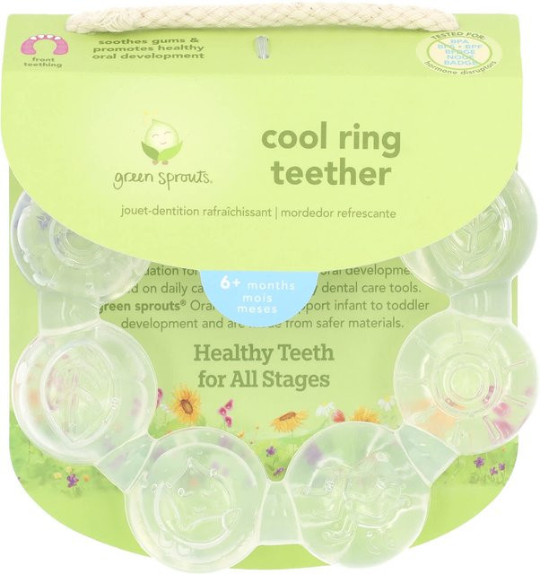 Green Sprouts Kühlring-Beißring aus Silikon für Babys ab 6 Monaten in Beige und Transparent - Bild 1
