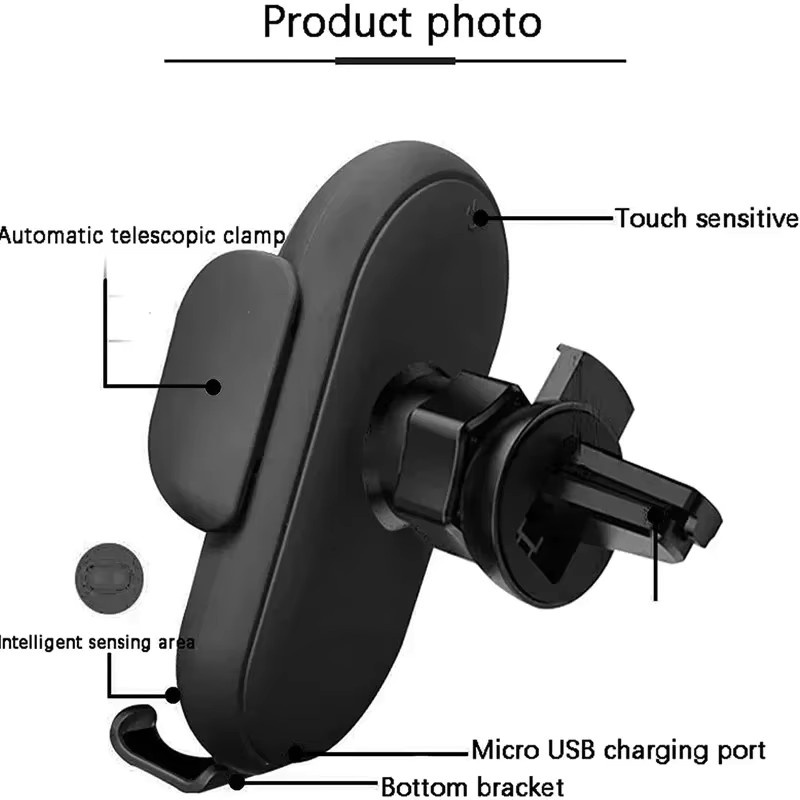 VIKEFON Automatischer Infrarot-Induktions-Wireless-Ladeständer mit 30 W Klemmfunktion für iPhone und Samsung Galaxy, Schwarz - Bild 6