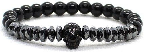 YIRAN Jewelry Armband, Totenkopf, Edelstahl, Schwarz, Herren - Bild 1