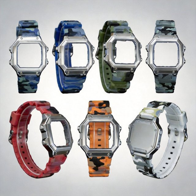 Casio Uhrenarmband Silikon, Edelstahl, 18mm, Unisex - Bild 1