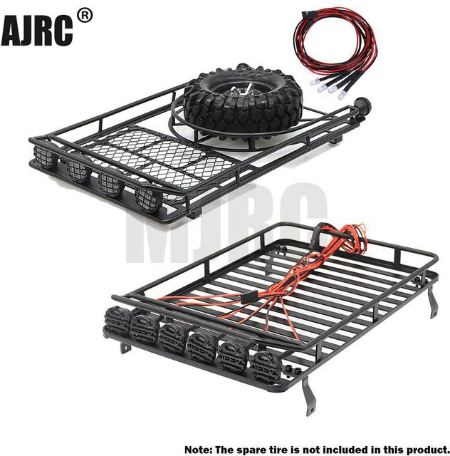 AJRC Metall-Dachgepäckträger mit 4 LED-Leuchten 1:10 Schwarz - Bild 1
