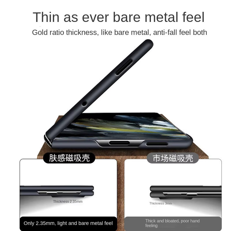 Ultra-schlanke und matte Schutzhülle aus hartem PC für Samsung Galaxy Z Fold 8 7 6 5 4 mit MagSafe Kompatibilität in Schwarz - Bild 3