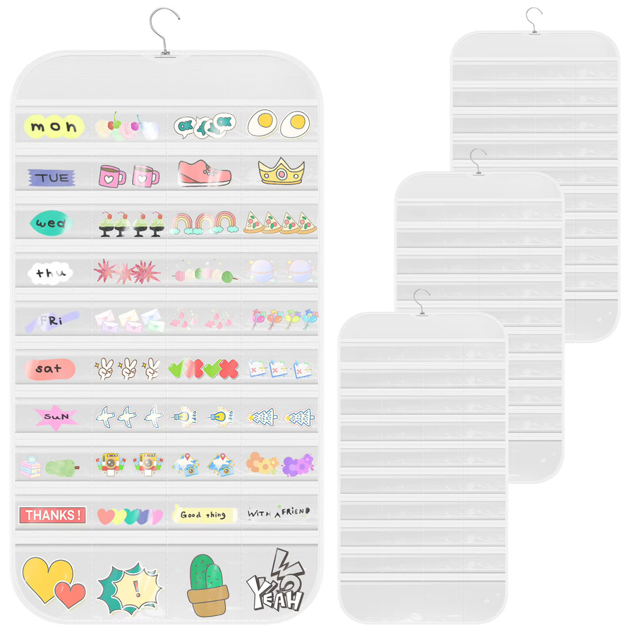 Willkey Aufkleber Display Organizer aus Kunststoff, Schwarz, 2/4 Stück - Bild 7