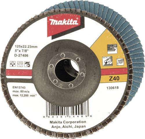 Makita Fächerschleifscheibe für Metall Durchmesser: 125 mm Körnung: 40, Mehrfarbig - Bild 1