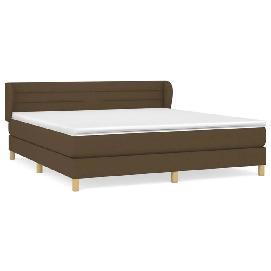 vidaXL Boxspringbett mit Matratze und Kopfteil in Dunkelbraun, Hybrid-Bett mit Taschenfederkern, B/T: 160 x 200 cm - Bild 2