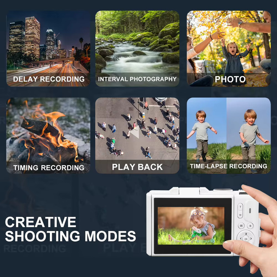 Magecam Kompakte digitale Fotokamera in Schwarz mit 64 MP, 4K Video, 18X Digitalzoom, WiFi und 180 Grad Flip-Screen - Bild 3