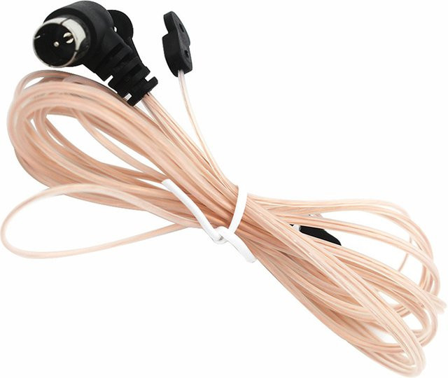 FM Dipol Innenantenne mit 2 Meter Kabel für Radio und TV Empfang mit NTSC-Stecker - Bild 1