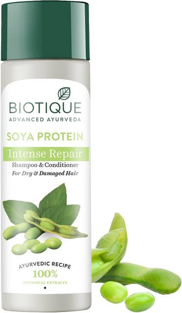 Biotique Sojaprotein Shampoo, 120 ml, für trockenes und strapaziertes Haar - Bild 1