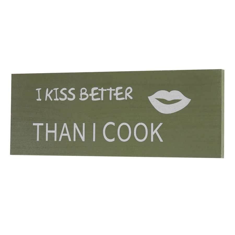 MCW Wandschild Kiss im Shabby-Look Vintage aus Paulowniaholz, Grün, Breite: 40 cm - Bild 2