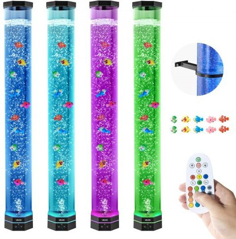 VEVOR Bubble Tube Lamp mit 16 Farben, LED Sensory Aquarium Lampe in Multicolour, 1 m Höhe, inklusive Fernbedienung und USB-Anschluss zur Entspannung - Bild 1