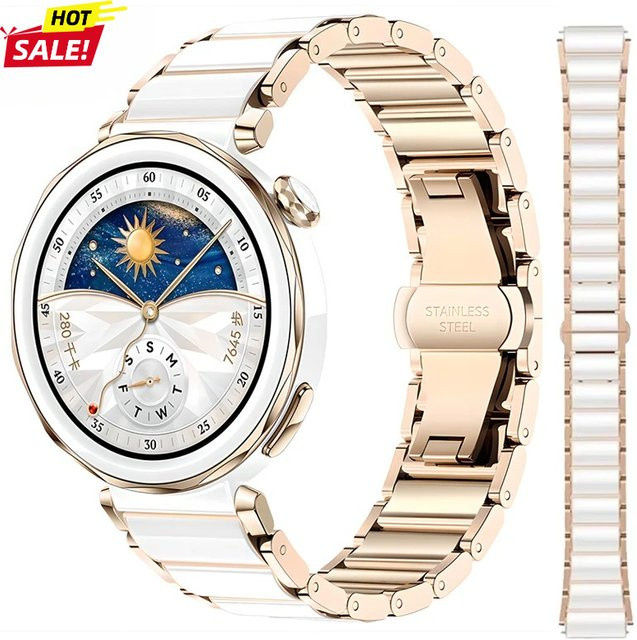 CHIICSMART Uhrenarmband Keramik, Silber, Unisex, 18 mm - Bild 1
