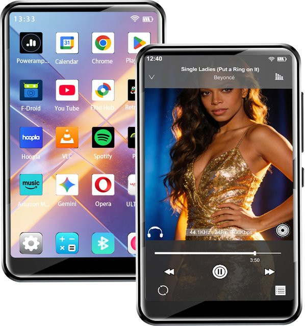 Famue BF61 Android 10 WLAN MP3-Player mit 4-Zoll-Bildschirm, 4GB RAM, 32GB/64GB Speicher, Bluetooth und MP4-Wiedergabe in Schwarz - Bild 1